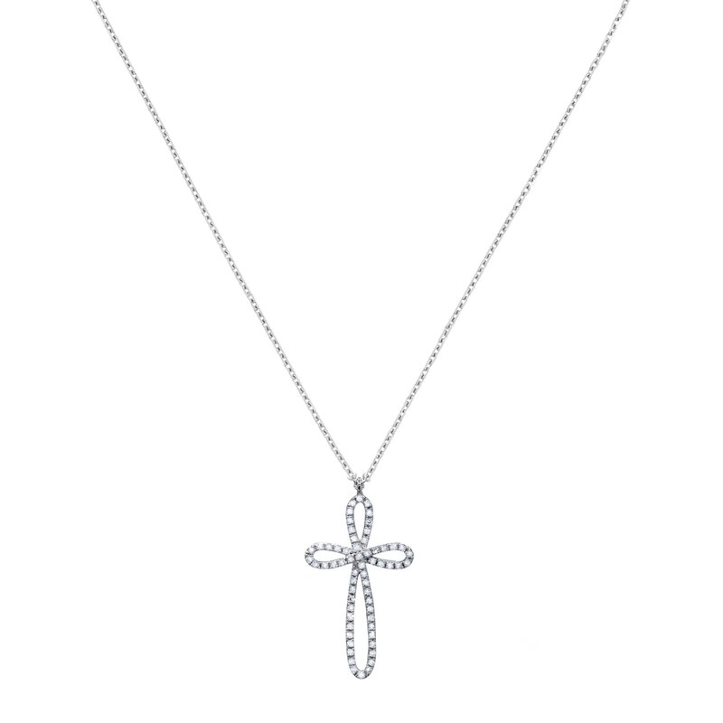 Gargantilla Oro Blanco 14k Con Diamantes