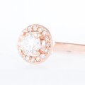 Anillo Estilo Halo En Oro Rosa 14k Con Diamantes
