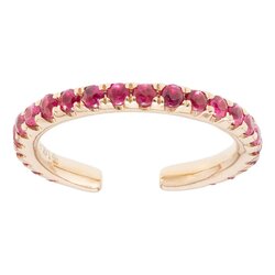 Ear Cuff Oro 14k Con Rubíes