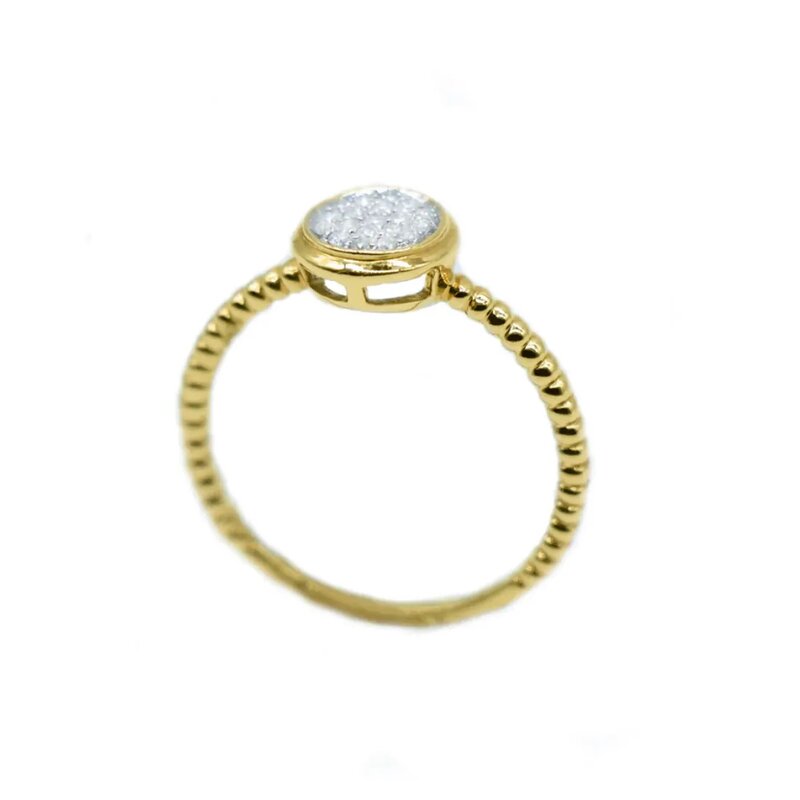 Anillo Oro Amarillo 14k Con Diamantes