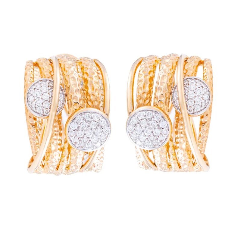 Aretes Ghiberti Jungle Spots En Oro 14k Con Diamantes