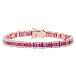 Brazalete Rubíes Oro Rosa 14k