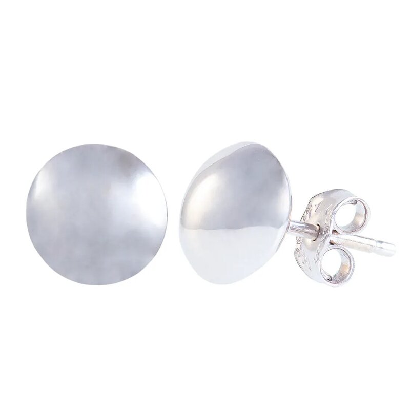 Aretes Botón Tipo Stud En Oro Blanco 14k