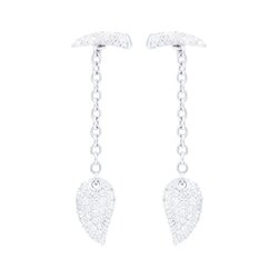 Aretes Oro Blanco 14k Con Diamantes