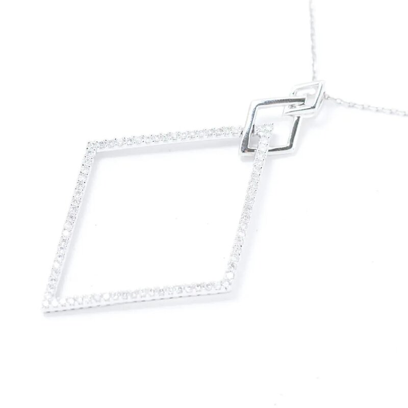 Gargantilla Geometry En Oro Blanco 14k Con Diamantes