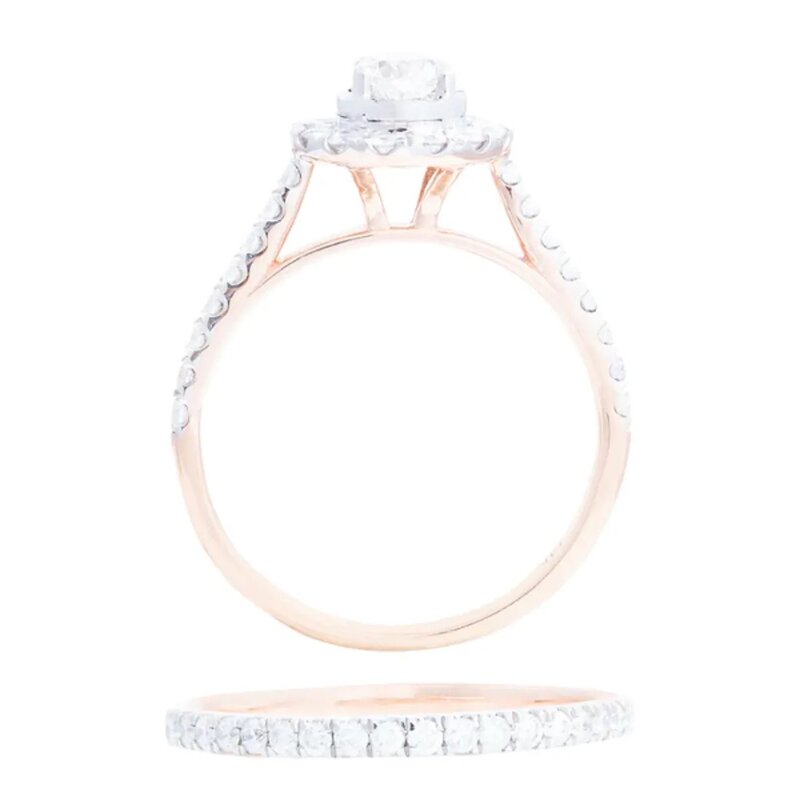 Set Anillo De Compromiso Y Churumbela Oro Rosa 14k