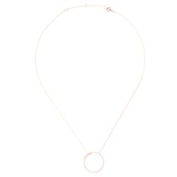 Gargantilla Con Dije Circular En Oro Rosa 14k Y Diamantes