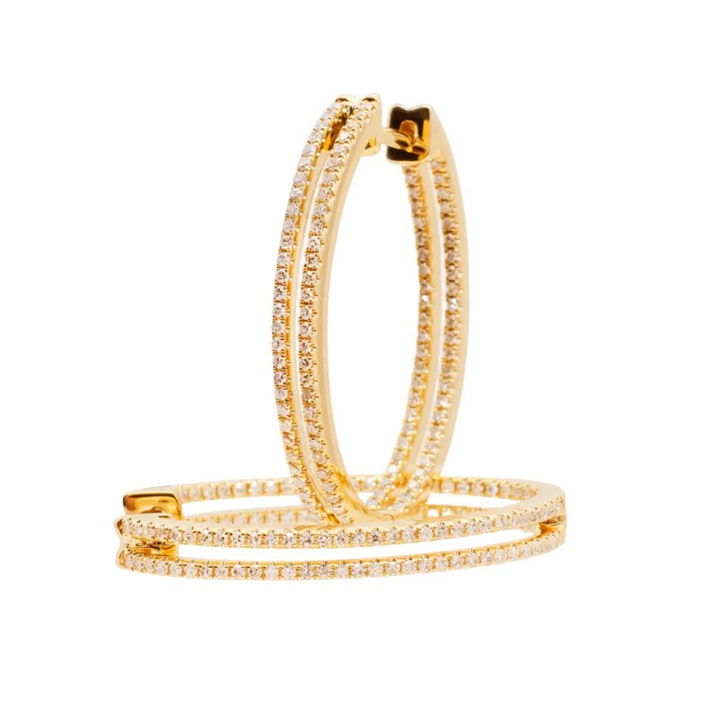 Arracadas Oro Amarillo 14k con Diamantes