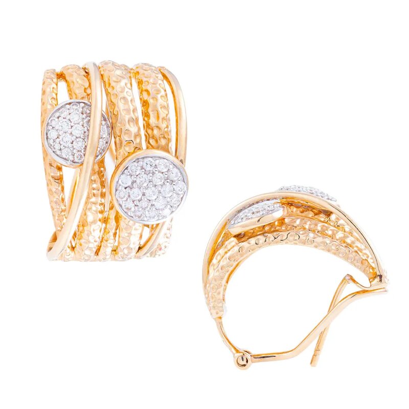 Aretes Ghiberti Jungle Spots En Oro 14k Con Diamantes