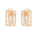 Aretes Rope En Oro 14k Con Diamantes