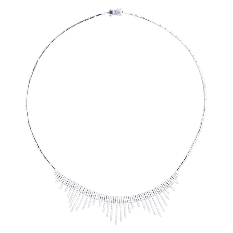 Gargantilla Diamond Fringe En Oro Blanco 14K