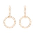 Aretes Oro 14k Con Pendiente Circular