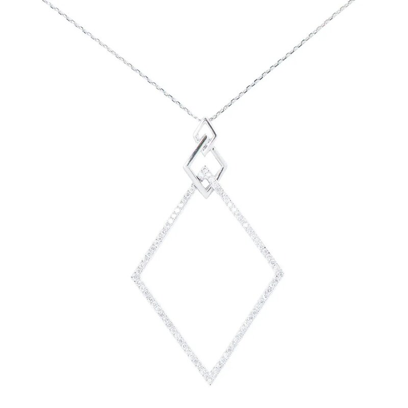 Gargantilla Geometry En Oro Blanco 14k Con Diamantes