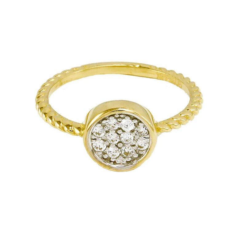 Anillo Oro Amarillo 14k Con Diamantes