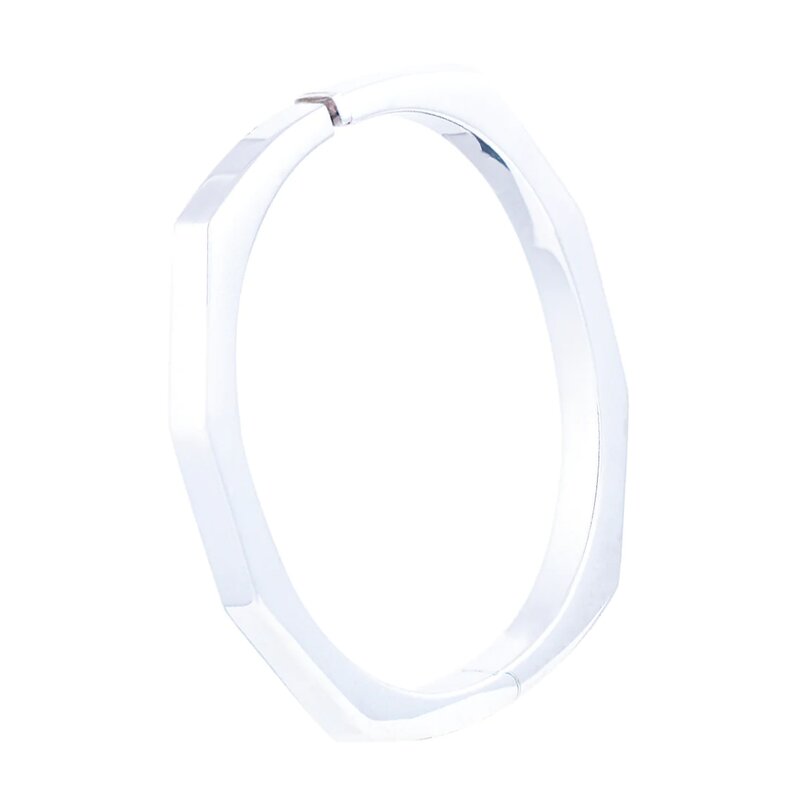 Brazalete Minimal Geometry Facetado En Oro Blanco 14k