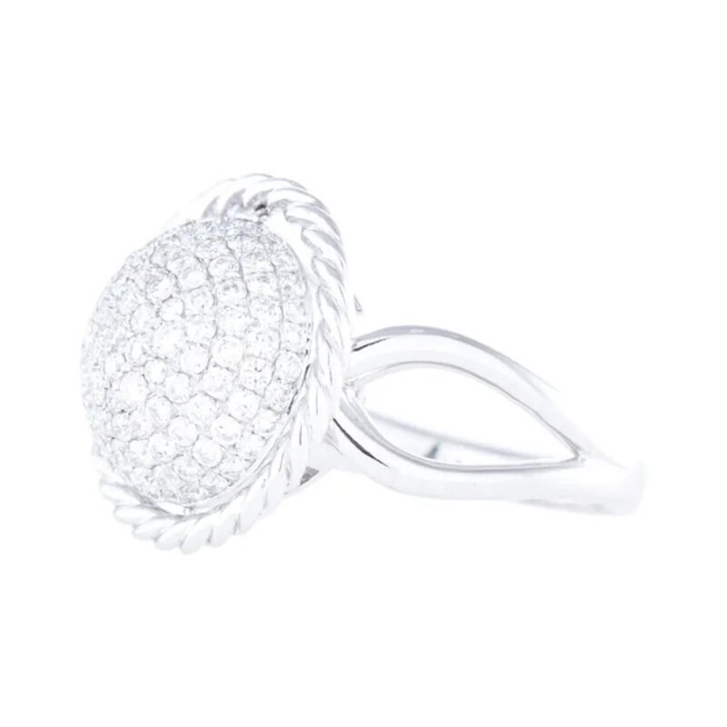 Anillo Sphere En Oro Blanco 14k Con Diamantes