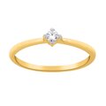 Anillo Oro Amarillo 14k Con Diamante Central