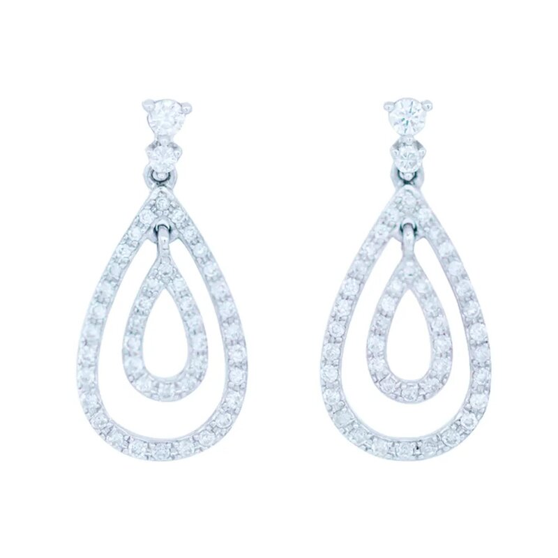 Aretes De Oro Blanco 14k