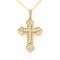 Gargantilla Oro Amarillo 14K Cruz con Diamantes