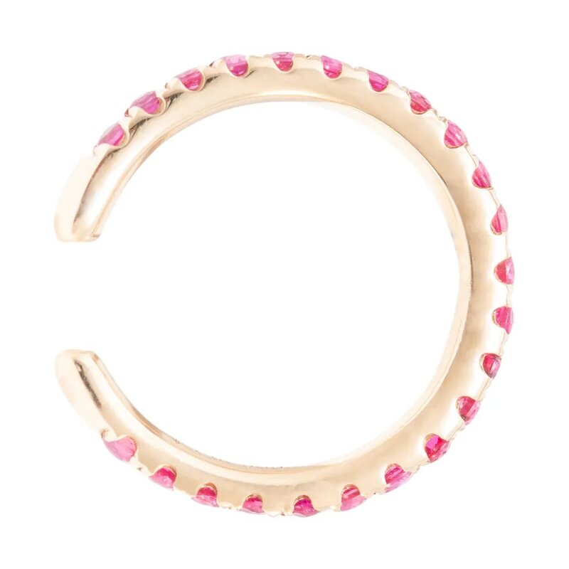 Ear Cuff Oro 14k Con Rubíes