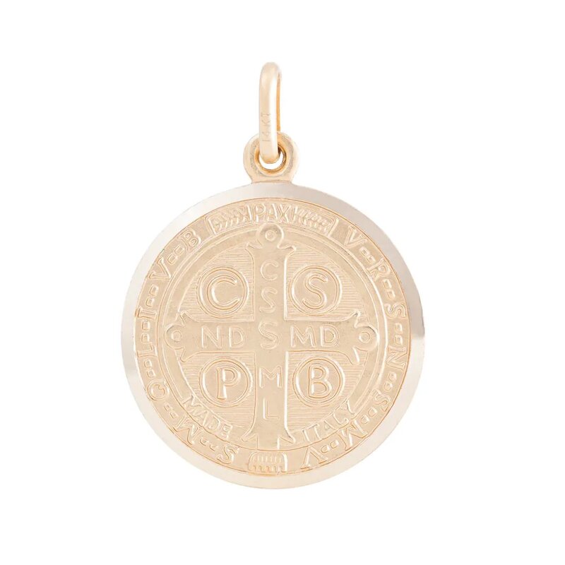 Medalla De San Benito En Oro 14k