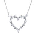 Gargantilla Oro Blanco 14k Corazón con Diamantes