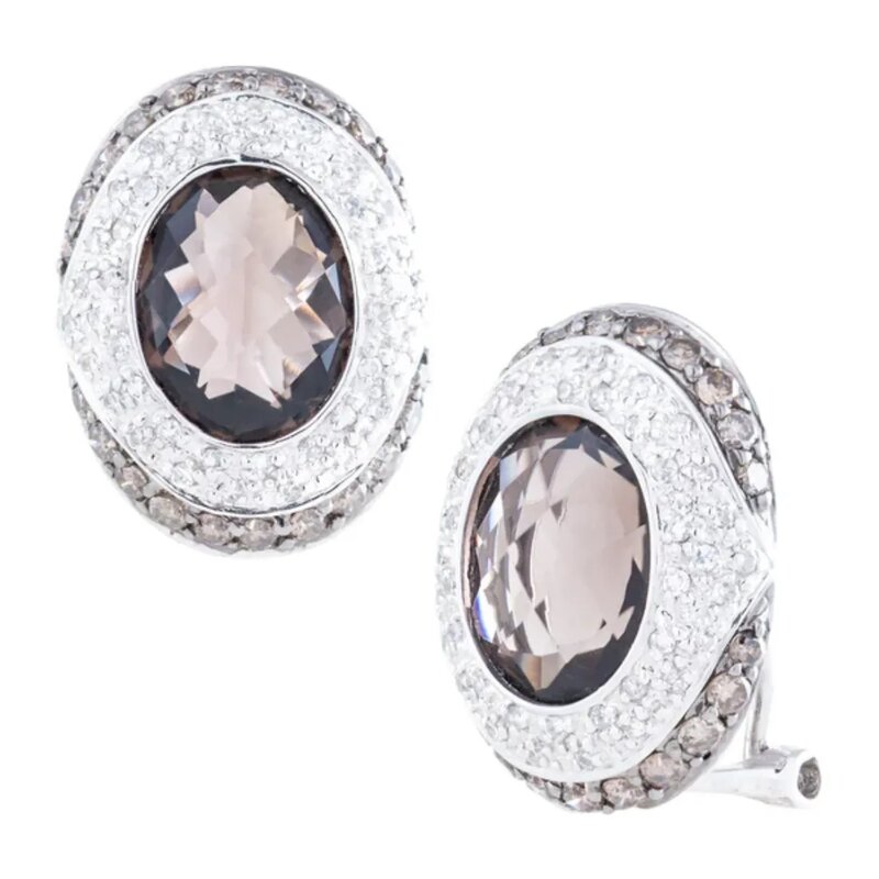 Aretes Extravaganza En Oro Blanco 14k