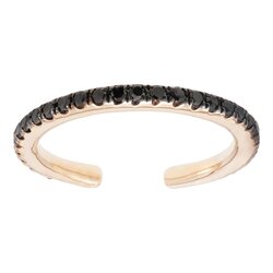 Ear Cuff Oro 14k Con Diamantes Negros