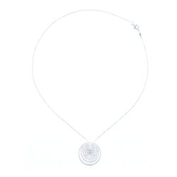 Gargantilla Oro Blanco Con Dije Circular Múltiple