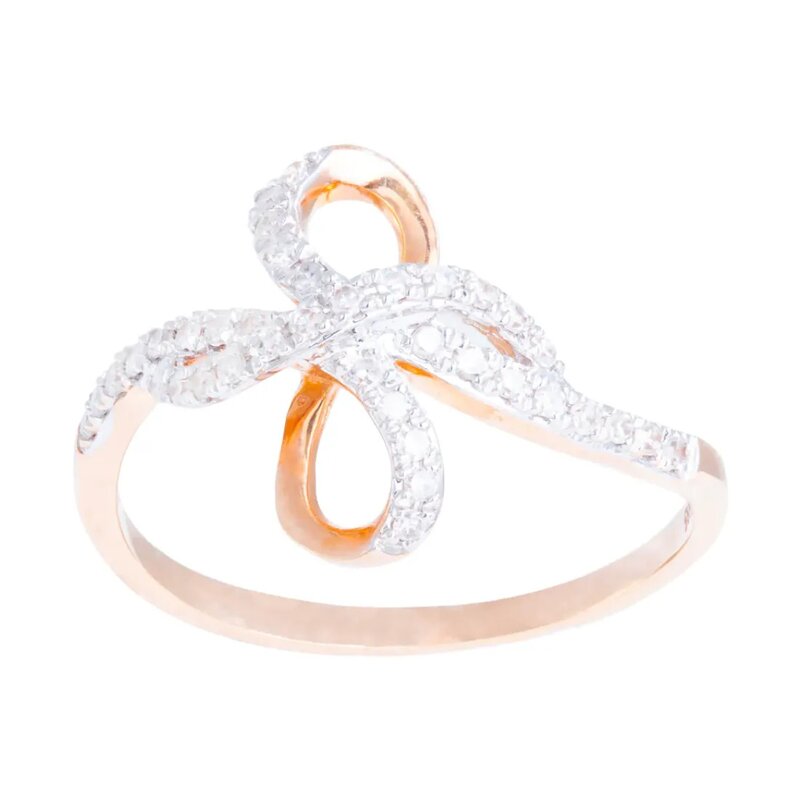 Anillo Tipo Lazo Con Diamantes Oro 14k