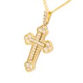 Gargantilla Oro Amarillo 14K Cruz con Diamantes