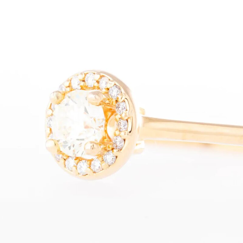 Anillo Estilo Halo En Oro Amarillo 14k Con Diamantes