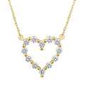 Gargantilla Oro Amarillo 14k Corazón con Diamantes