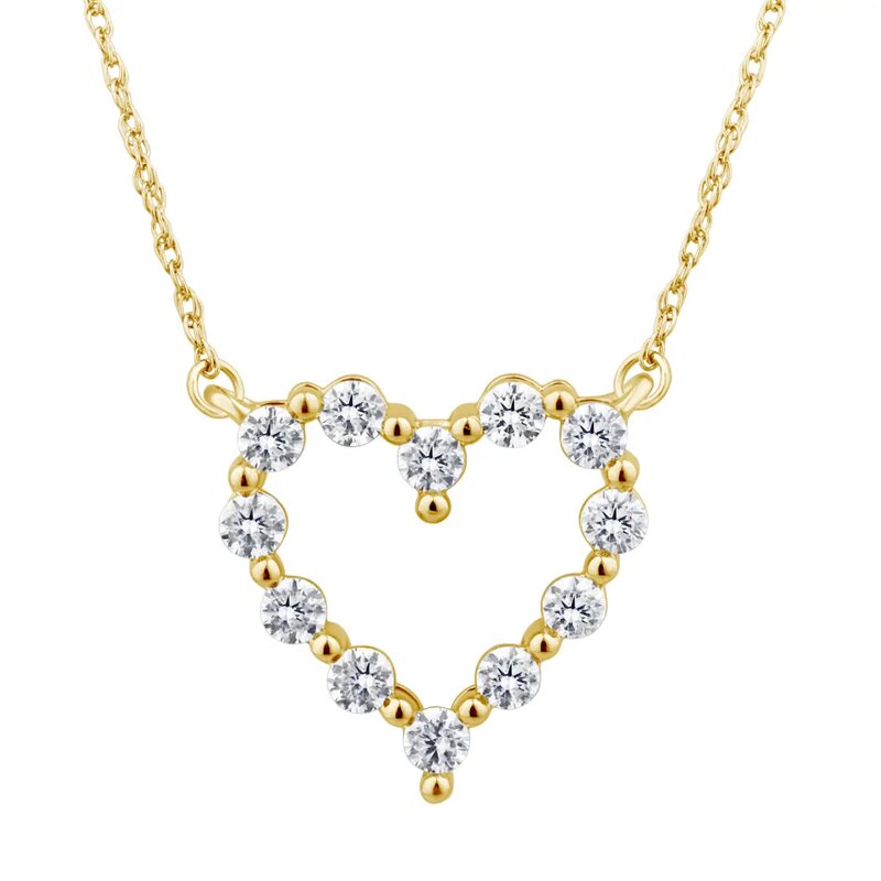 Gargantilla Oro Amarillo 14k Corazón con Diamantes