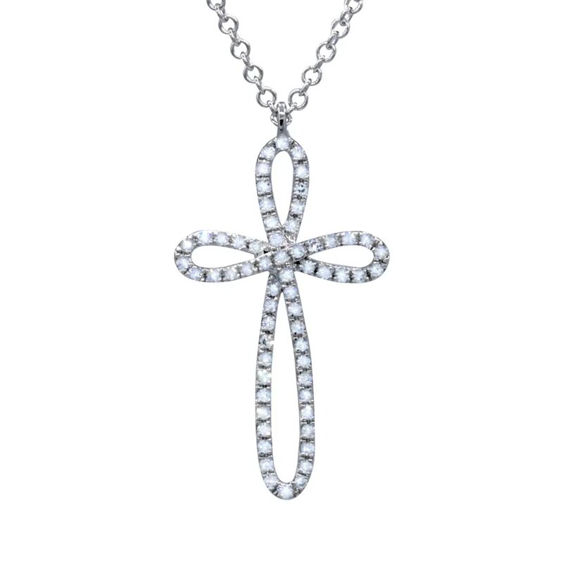 Gargantilla Oro Blanco 14k Con Diamantes