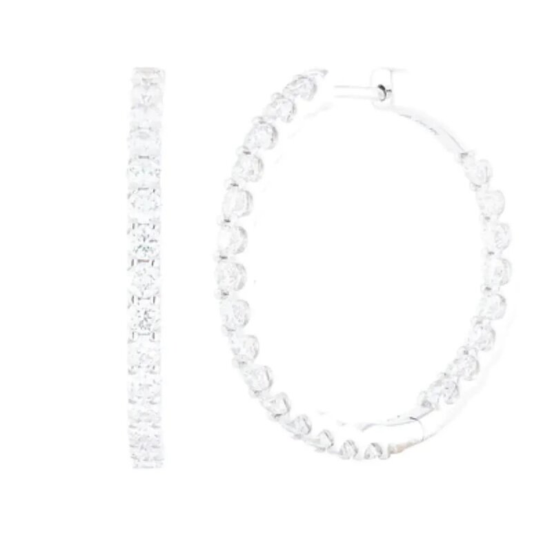 Arracadas En Oro Blanco 14k Con Diamantes