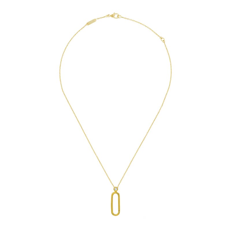Gargantilla Oro Amarillo 14k Con Diamante