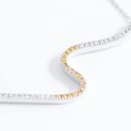 Gargantilla Wave En Oro Blanco 14k Con Diamantes Amarillos Y
