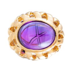 Anillo En Oro 18k Con Amatista Xl