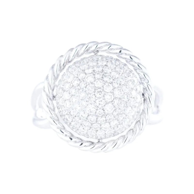 Anillo Sphere En Oro Blanco 14k Con Diamantes