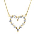 Gargantilla Oro Amarillo 14k Corazón con Diamantes
