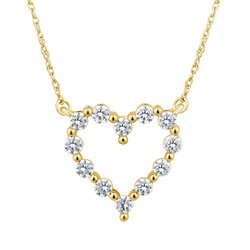 Gargantilla Oro Amarillo 14k Corazón con Diamantes