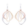 Aretes Abstract De Oro Blanco Amarillo Y Rosa 14k