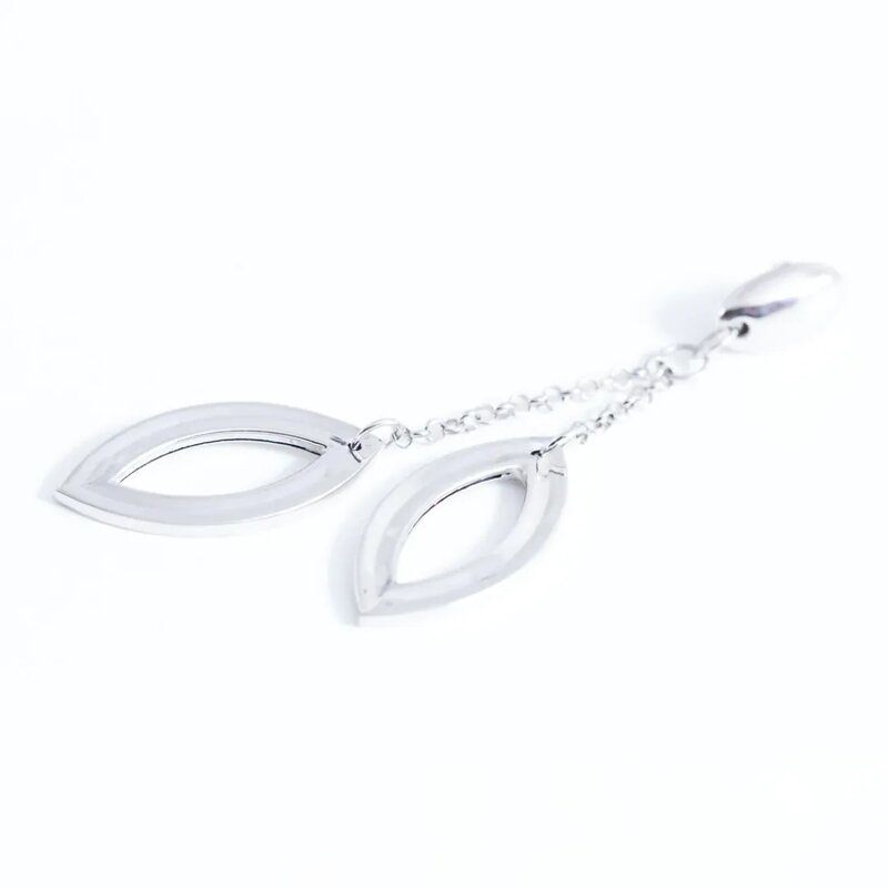 Aretes Leaf En Oro Blanco 14k