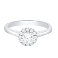 Anillo De Compromiso Estilo Halo Oro Blanco 14k Con 21 Diama