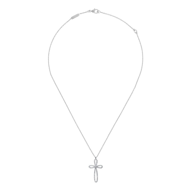 Gargantilla Oro Blanco 14k Con Diamantes