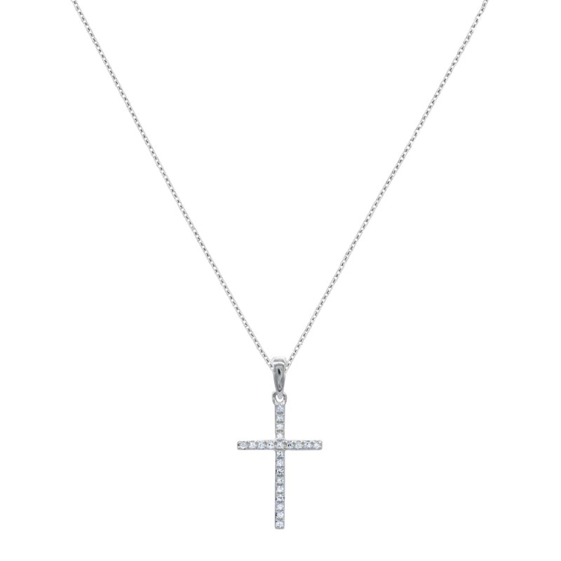 Gargantilla Oro Blanco 14k Con Diamantes