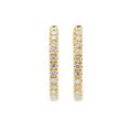 Aretes Huggies Oro Amarillo 14K con Diamantes