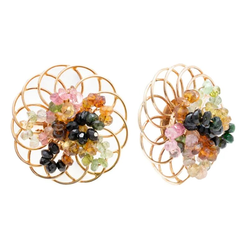 Set De Tres Piezas Oro 14k Con Pedrería