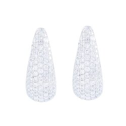 Arracadas Cluster Con Diamantes En Oro Blanco 14k